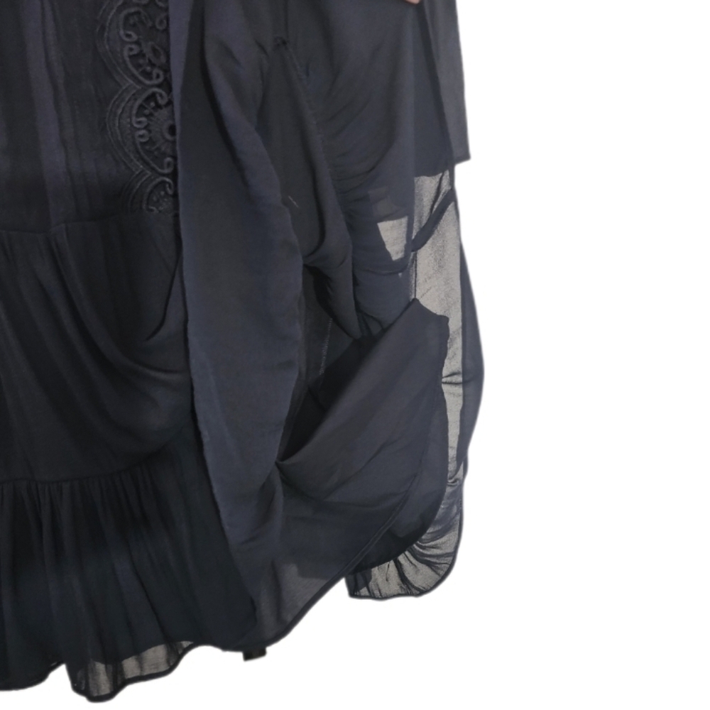 Loft Dress Ruffles and Lace Relaxed Fit Navy Size 6 - Picture 14 of 17